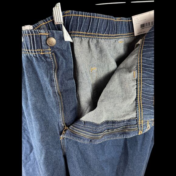 Harbor Bay Women’s Plus 6X Blue Denim Jeans Elastic Waist Straight Leg NWT - Picture 3 of 16